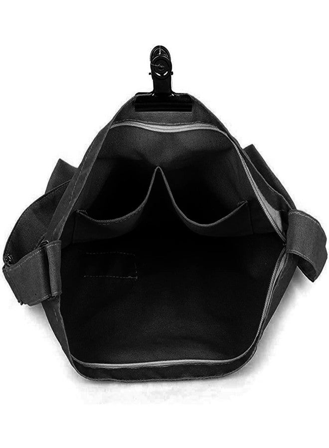 Lify Women's Cotton Canvas Retro Shoulder Bag With Zipper Closure - Hobo Crossbody Handbag, Casual Tote Bag For Office And College, Large,Black - Image 3